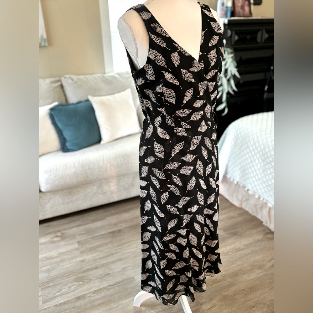 Mario Balthazar Black & Cream Sleeveless Full Wrap Dress Size 10 - Picture 2 of 12